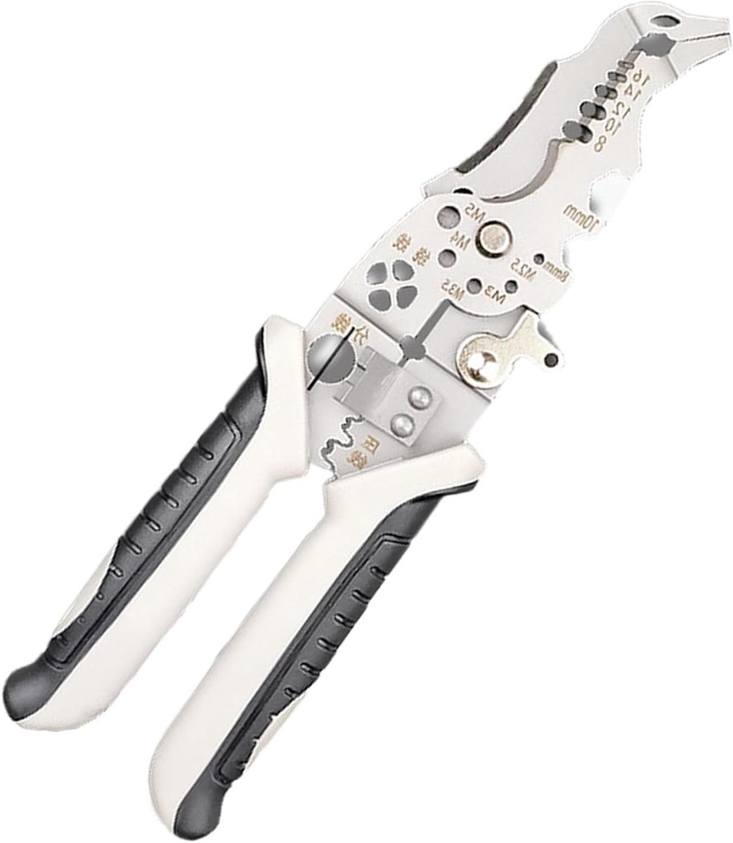 Opvouwbare draadstripper - Kabelkniptang striptang - Bouw en onderhoud - Ergonomisch en compact - 21 cm lang - Zilverkleurig