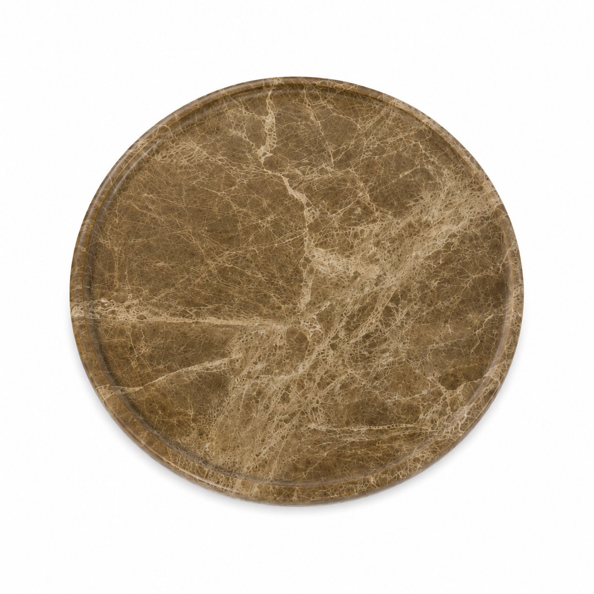 Marmoree - Emperador - Marmeren Tray – Rond - Dienblad - Natuursteen – Bruin - 30cm