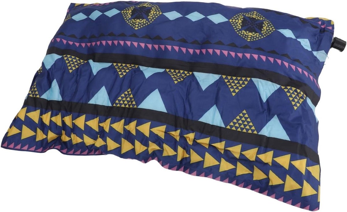 KIMISS Ultralicht Opblaasbaar Kampeerkussen voor Backpacken en Wandelen, Automatisch Samendrukbare PVC-reisondersteuning, Kleurrijk en Draagbaar (donkerblauw)