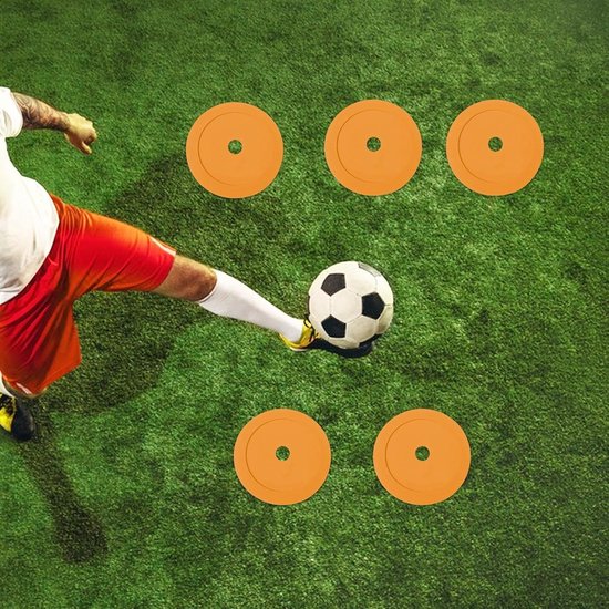 Platte Kegels - Markeerplaten Schijven - Sporttraining Wendbaarheid - Levendige Zichtbaarheid - 15 Centimeter - Oranje — afbeelding 3