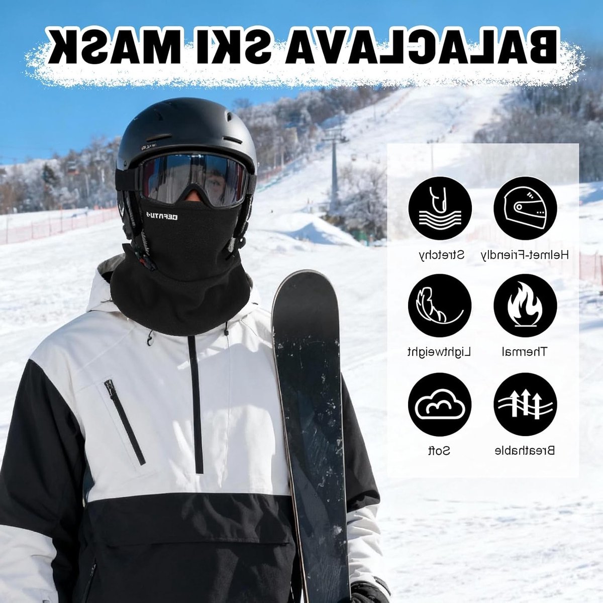 Warm en Winddicht Fleece Balaclava voor Winter - Multifunctionele Ski Masker met Nekwarmer voor Outdoor Sporten en Bescherming tegen Koude voor Mannen en Vrouwen
