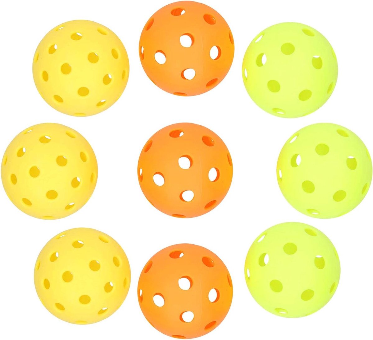 Pickleball Ballen - Oefenballen Augurkballen - Sporten Buiten - Stabiele Vliegstabiliteit - 72 mm Diameter - Felle Kleuren