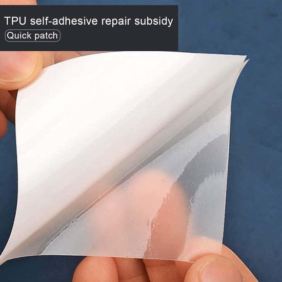 Reparatiestickers - Plakstrips Tape - Spullen Herstellen - Waterdicht en Zelfklevend - 7 x 7 cm - Transparant van Merkloos — afbeelding 2