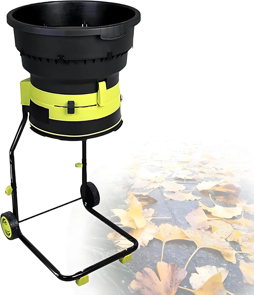 Elektrische Bladversnipperaar - Tuin Mulcher - Tuin Opruimen - Bladeless Technologie - 54 cm Trechter - Zwart