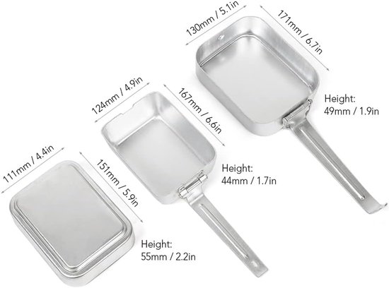 Kampeer Kookgerei Set - Outdoor Mess Tin - Buiten Koken - Opvouwbare Handgrepen - 18.5 x 13.7 x 8 cm — afbeelding 3
