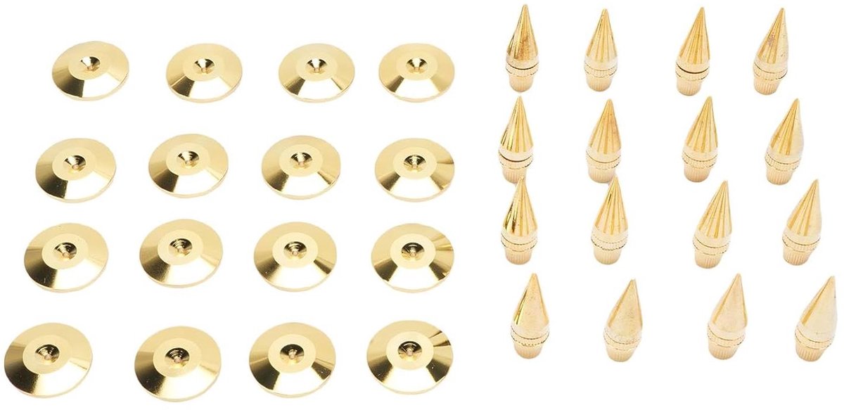 Luidspreker Spikes - Isolatie Spikes - Zuiver Geluid - Verstelbaar Koper - 16 Stuks - Koper
