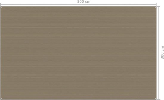 Tenttapijt Camping Tapijt - Outdoor Vloerkleed - Kamperen Buiten - Waterdoorlatend Ademend - 300x500 cm - Taupe — afbeelding 4