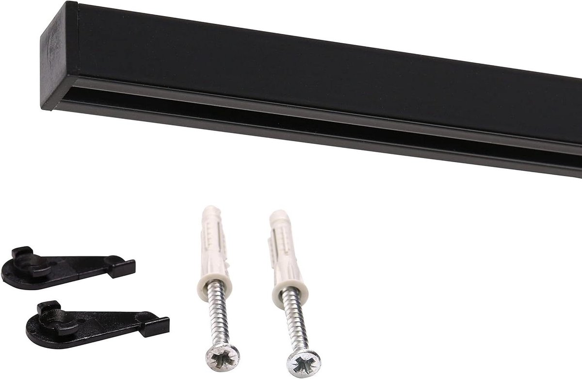 Gordijnrail Aluminium - Gordijnstang Rail - Ramen Decoreren - Op Maat Gemaakt - 70 cm - Zwart