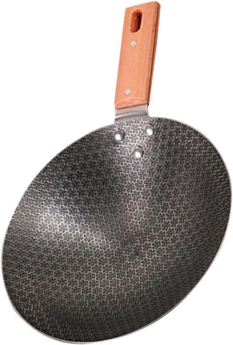 Anti-aanbak Wokpan - Kookpot Roerbakpan - Buiten Koken - Hittebestendig Handvat - 35.5cm Lengte - Grijs