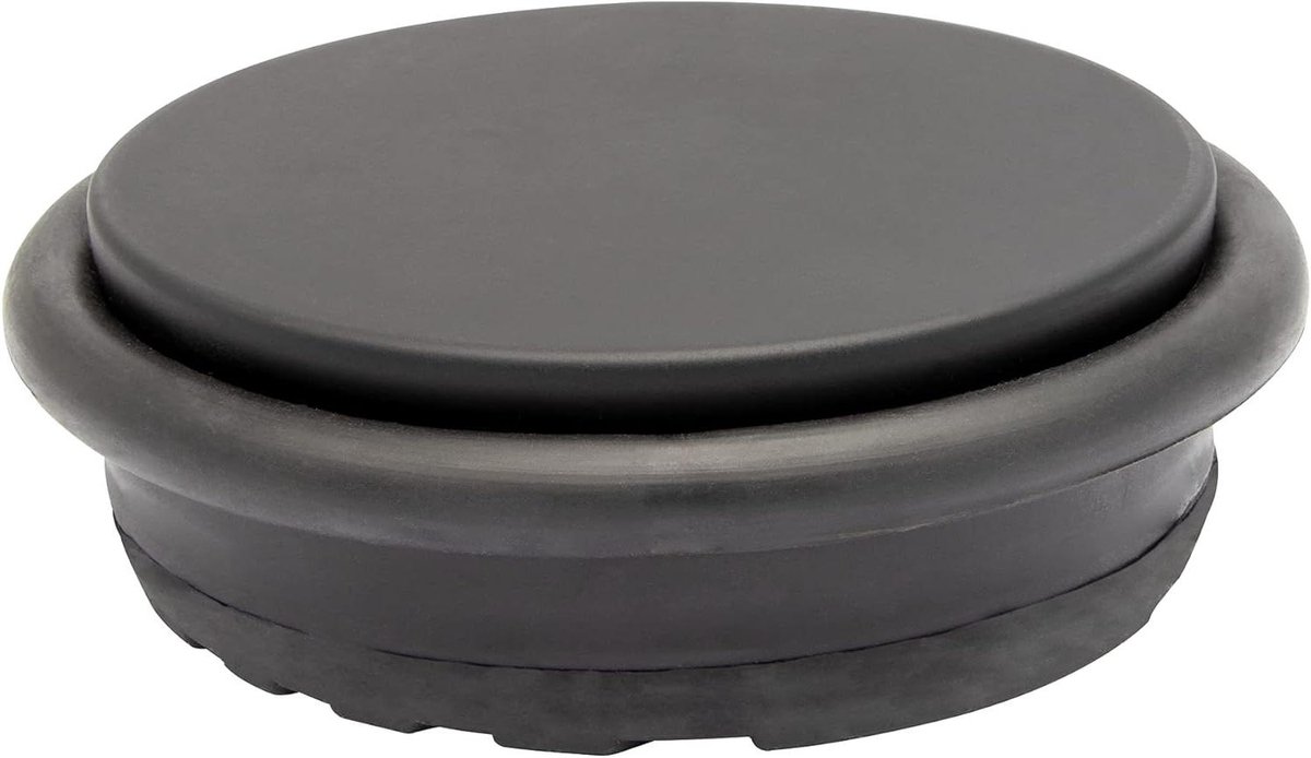 BIG DISK COLOR Black floor door stopper - Ø 98 x 30 mm coated industrial steel thermoplastic rubber - Black - 750 g - 15519301