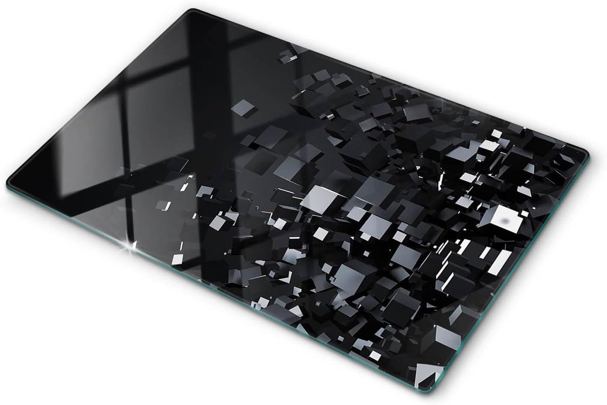 Glazen snijplank - Kookplaatafdekking achterwand - Keukenwerkblad beschermen - Gehard glas 4mm dik - 80x52cm - Meerkleurig