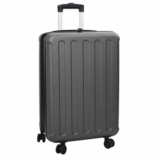 vidaXL Koffer met slot Donkergrijs 43 × 27 × 66 cm ABS Kunststof