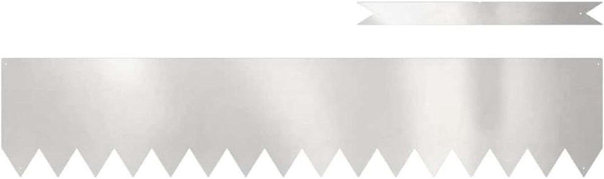 Tuinrand 10 stuks - Graskant scheiding - Tuin decoreren - Roestvrij staal - 100x20 cm - Zilver