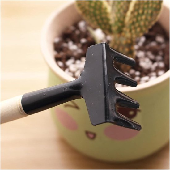Tuingereedschap Set - Mini Schep Hark - Planten Verzorgen - Metalen Kop - 3-delig - One Color van Tuingereedschap. — afbeelding 4