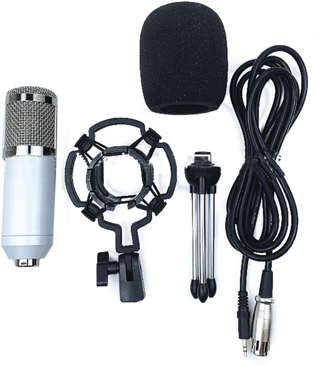 Microfoon Set - Microfoon Statief - Online Chatten - Plug and Play - Dual-Layer - Wit