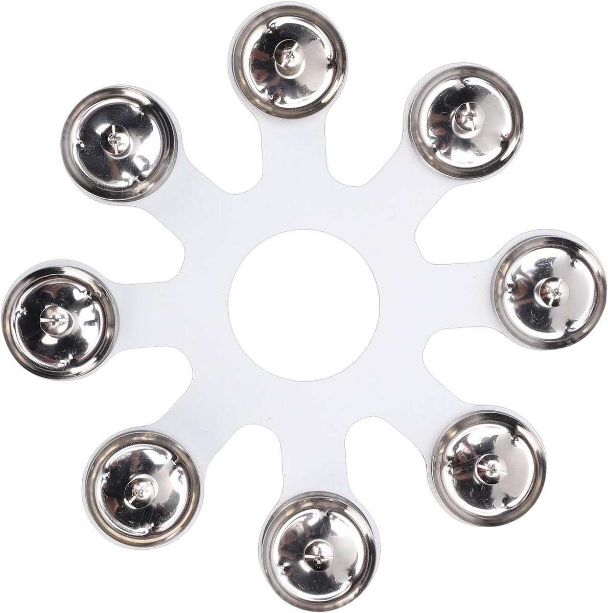 Cimbaal Tamboerijn - Jingle Ring - Muziek Maken - 8 Paar Jingles - 17x15x5 cm - Zilver