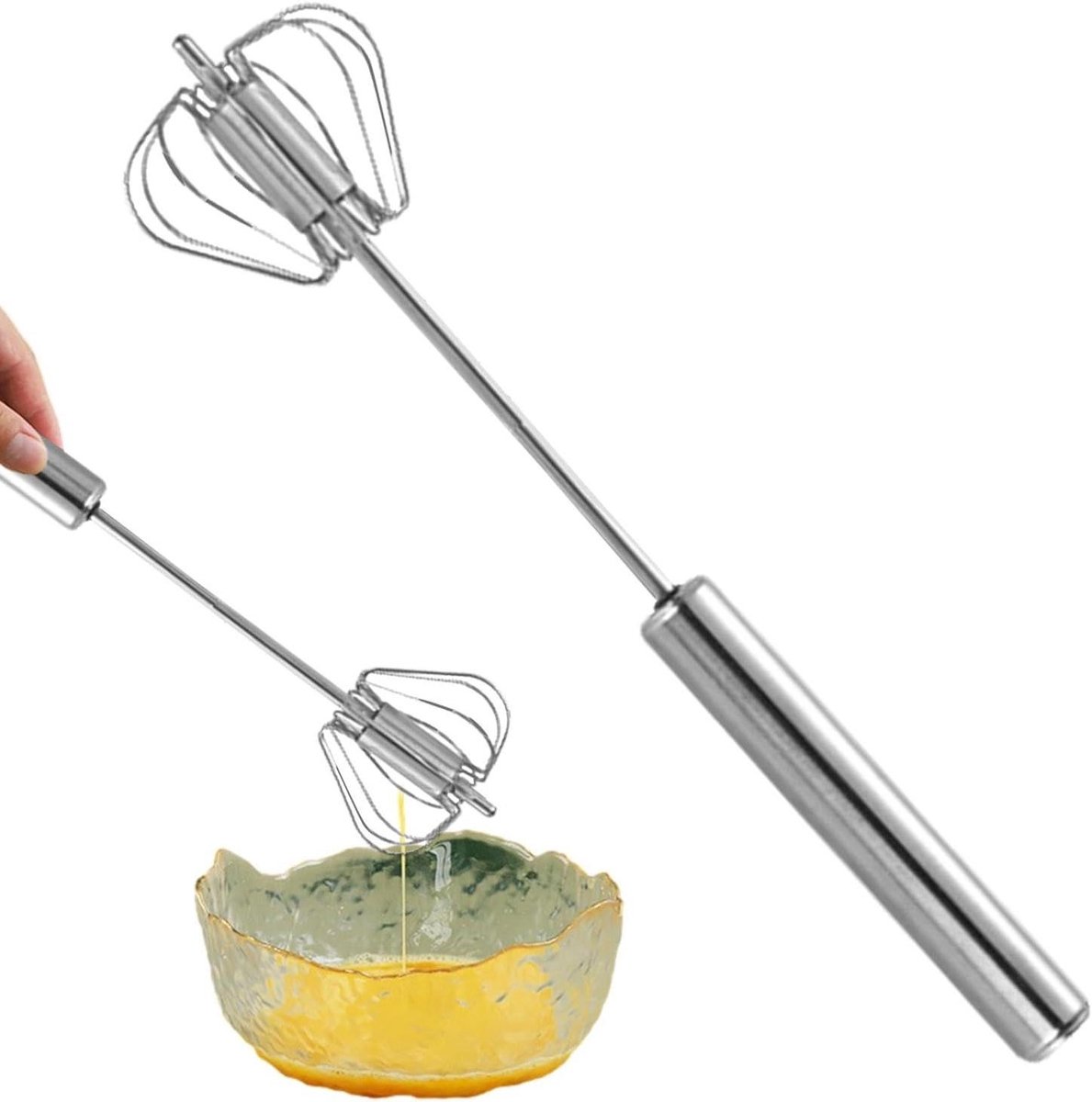 Semi-Automatische Garde Rvs - Handmixer voor Beslag, Room & Melkopschuimen