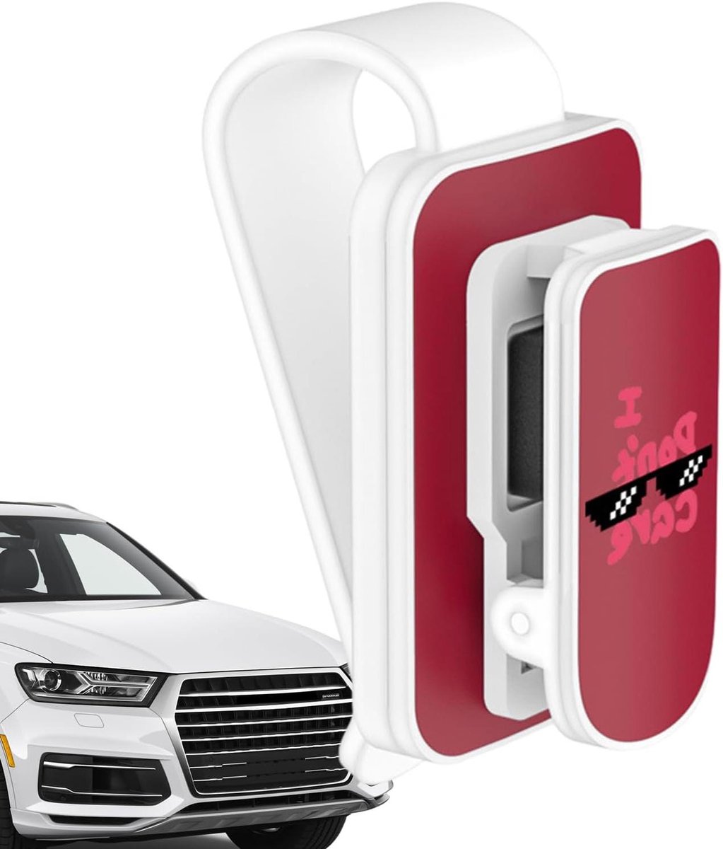 Brillenhouder - Zonnebril clip - Auto Organisatie - Veilig Opbergen - Compact Formaat - Wit Rood