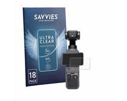 Savvies - Screenprotector voor DJI Osmo Pocket 4 - Folie Beschermfolie transparant 18 Stuks