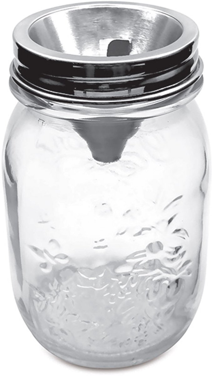 HappyTappi - Spiraalsnijder voor Groenten - Roestvrijstaal - Bormioli Glazen Pot - 500 ml - 8 x 8 x 13,5 cm.