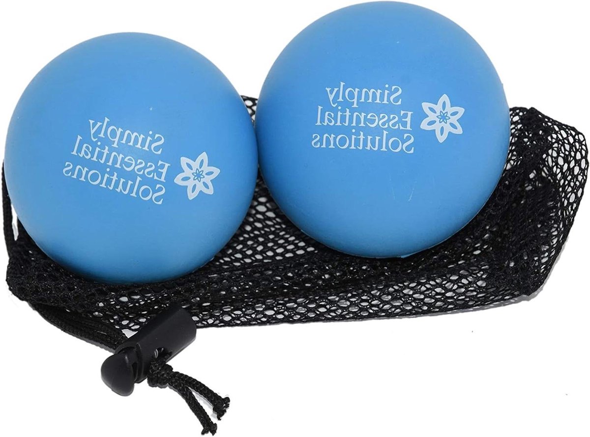 Massage Ballen - Triggerpoint Ballen - Spierherstel Verlichten - Set van Twee - 63 mm - Blauw