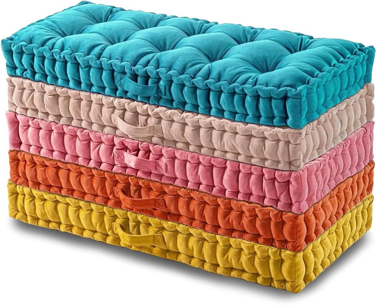 Bankkussen Ligbedkussen - Zitondersteuning Binnen - Comfortabel Zitten - Handgestikt Maatwerk - 90x30x10cm - Groen