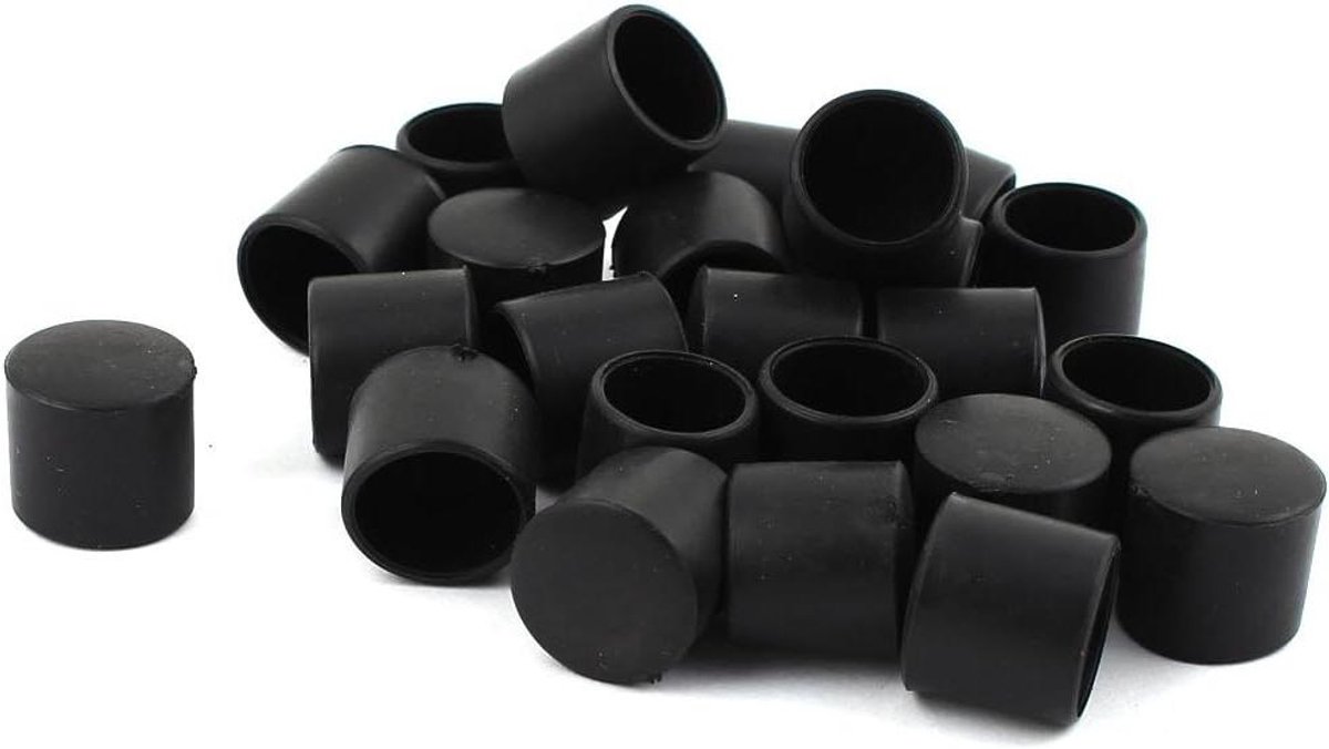sourcingmap Rubber round table chair foot protector 12mm inner Dia 24Pcs