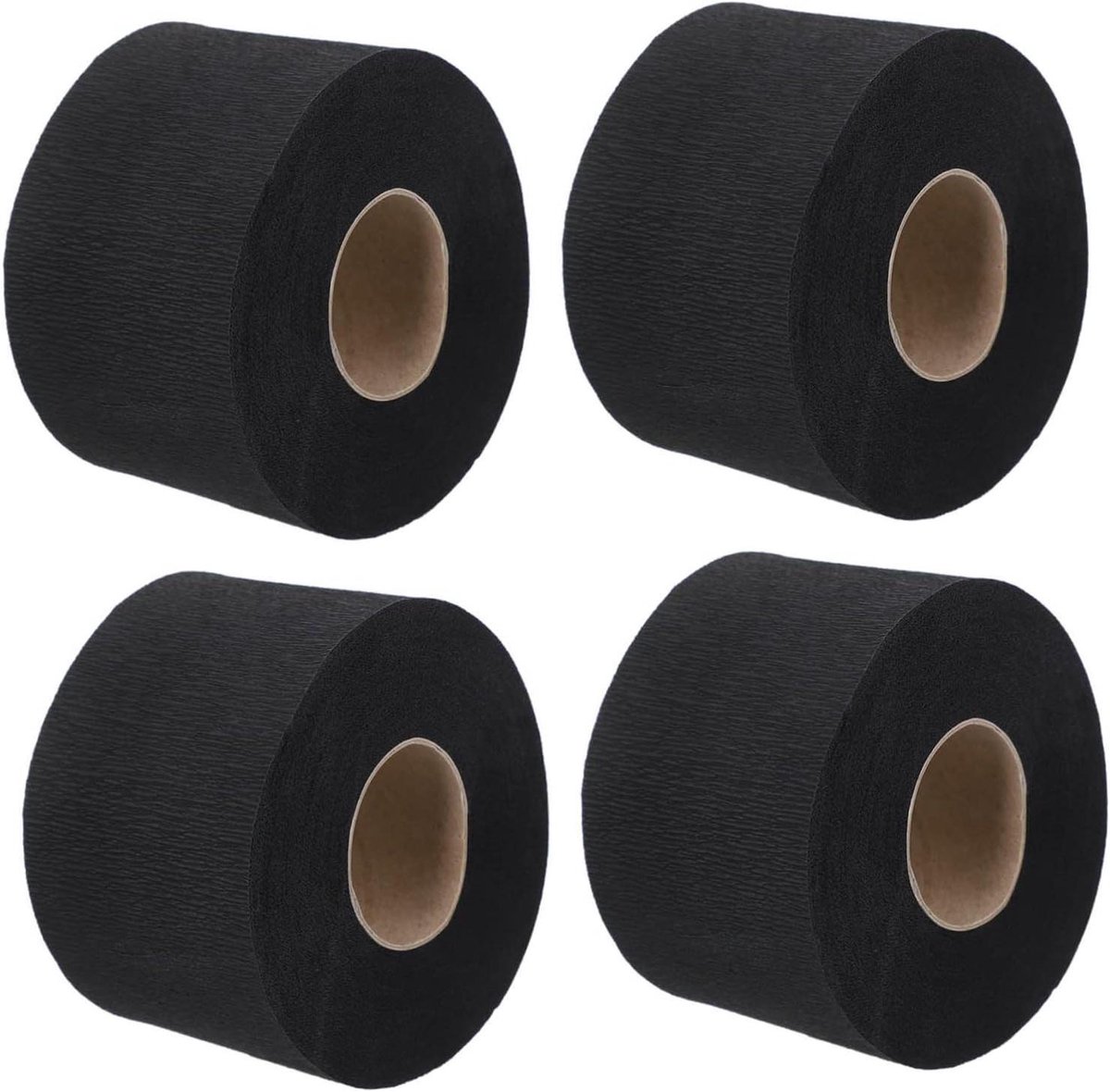 Wegwerp Halsstrips - Nekpapier Kapper - Haarstyling Beschermen - Rekbaar Zelfklevend - 4 Rollen - Zwart