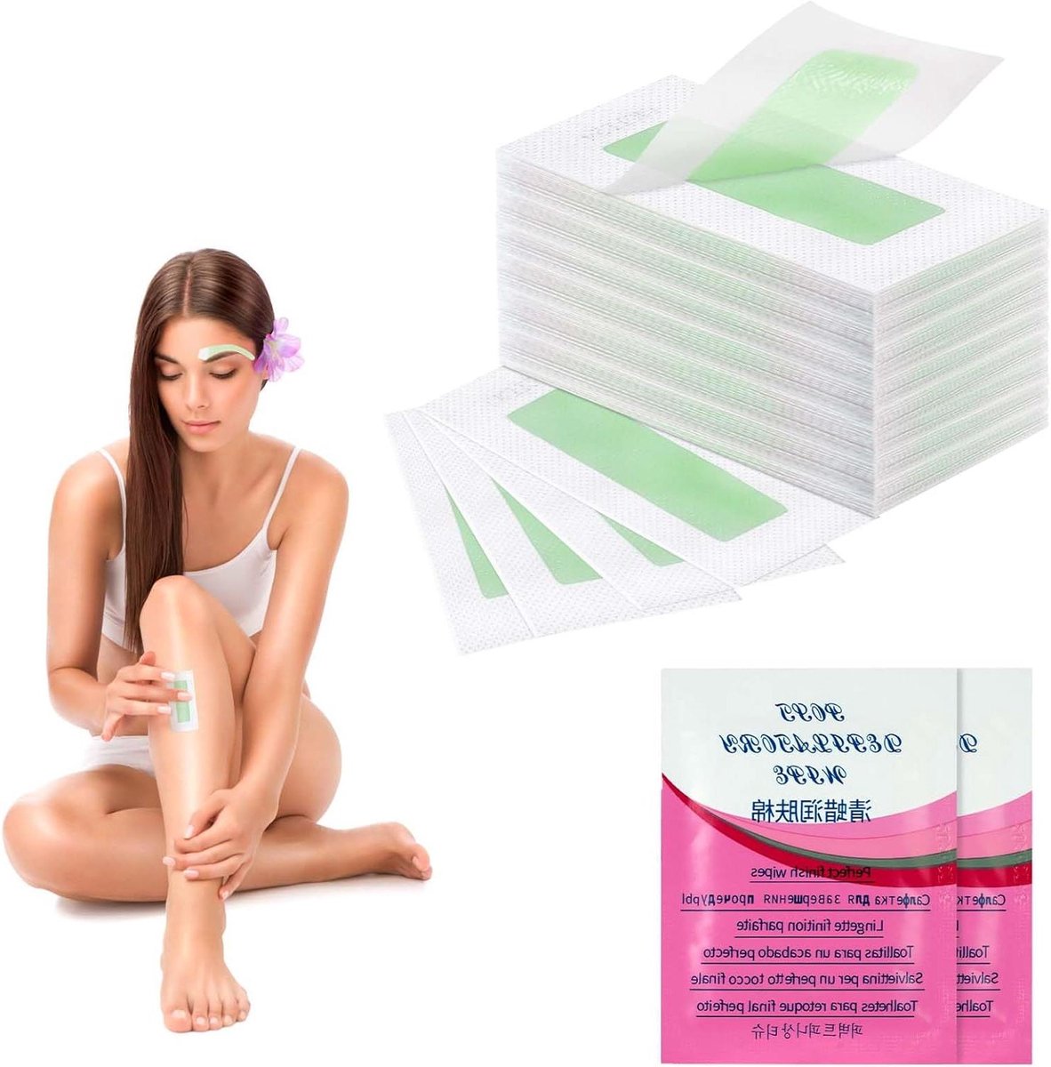 Vliesstrips Ontharen - Huidvriendelijke Strips - Zachte Huid - Scheurvast Materiaal - 80 g/m² - Wit