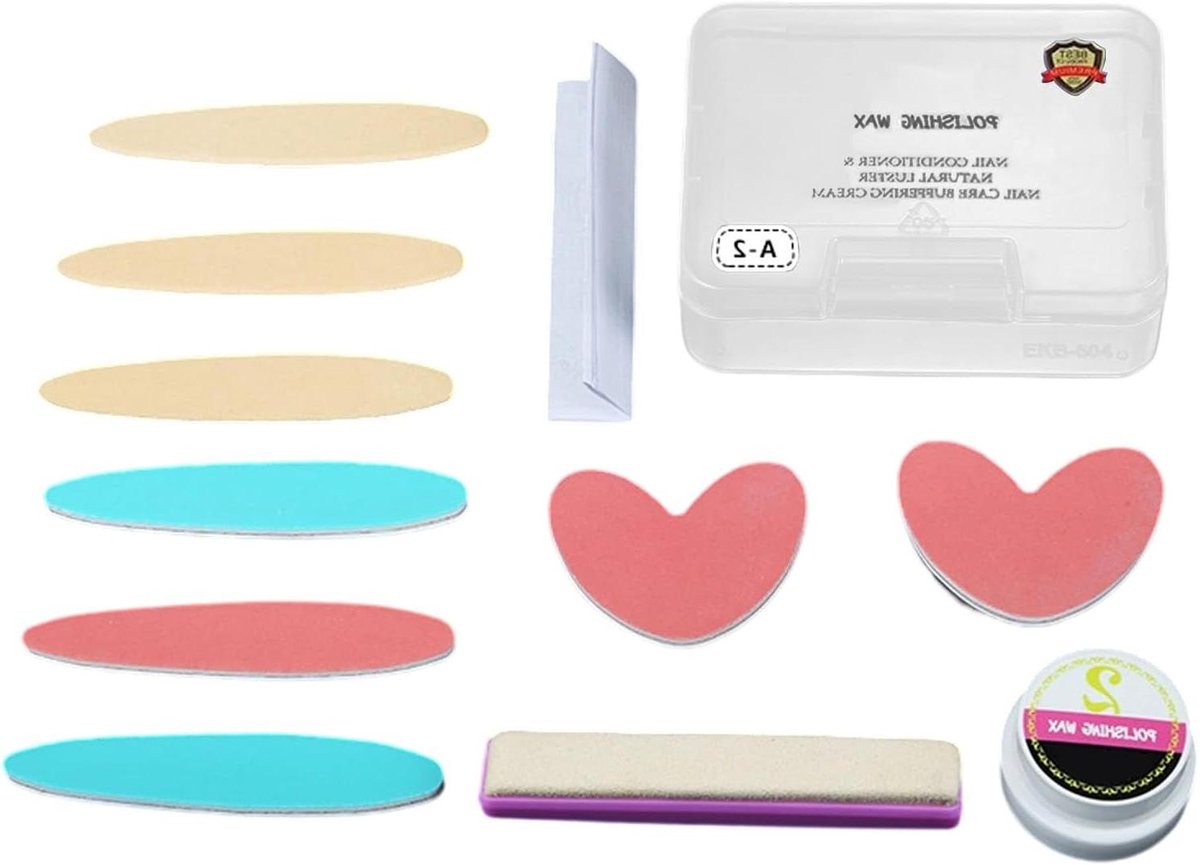 Nagel Polijst Set - Manicure Pedicure - Nagelonderhoud Thuis - Driestaps Systeem - 15 x 12 x 3 cm