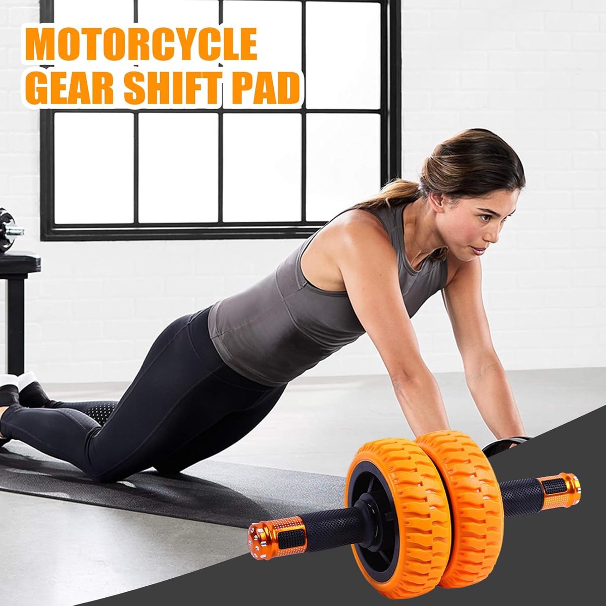 Buikwiel - Core Trainer - Thuis Trainen - Dubbele Wiel Stabiliteit - 6 Inch - Zwart