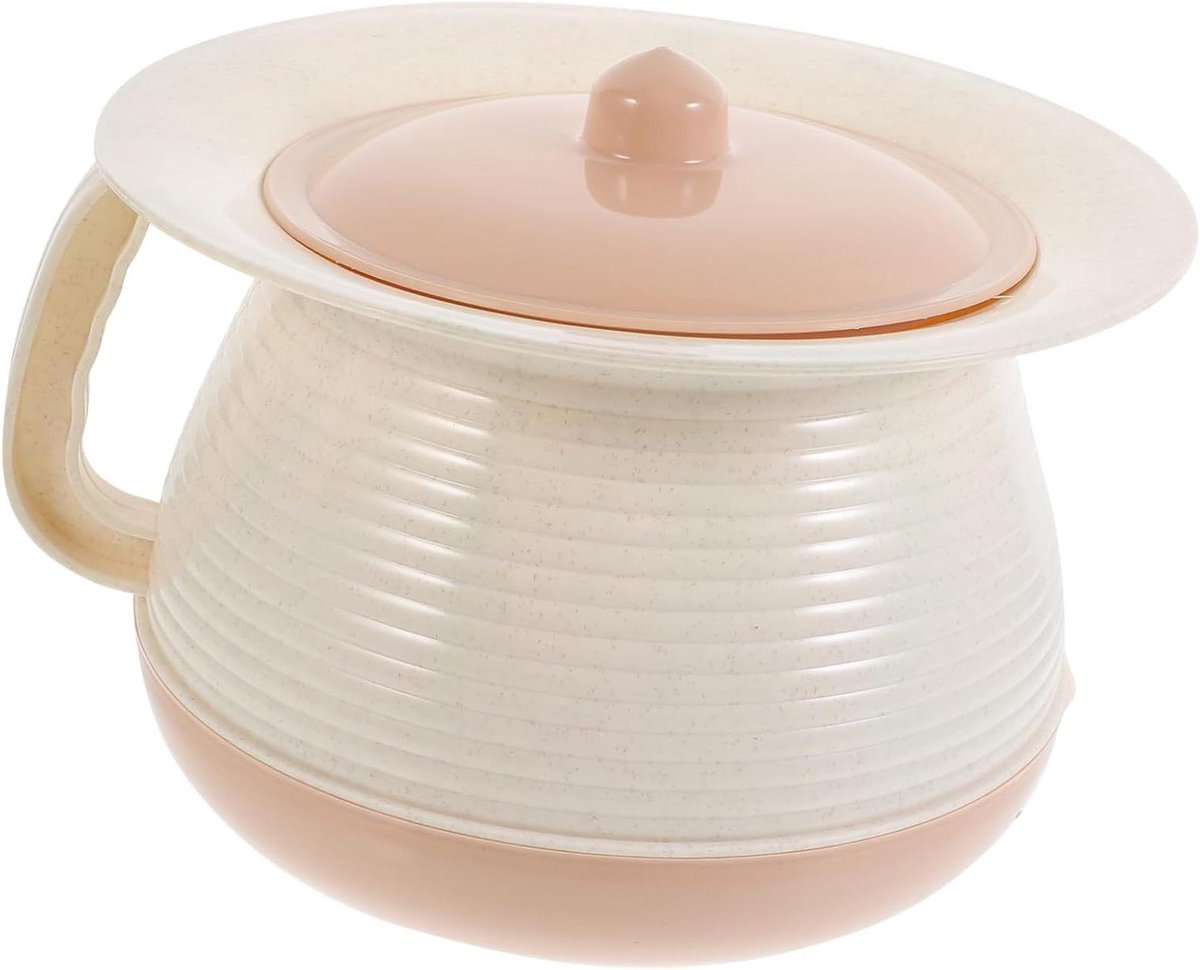Peuter Potje - Plas Potje - Thuis Gebruik - Met Deksel - 20.5 x 20.5 x 14 cm - Koffie