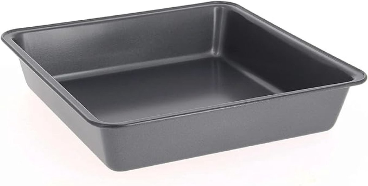 Vierkante bakvorm van staal met antiaanbaklaag - 22,5 x 22,5 x 5 cm - Zwart