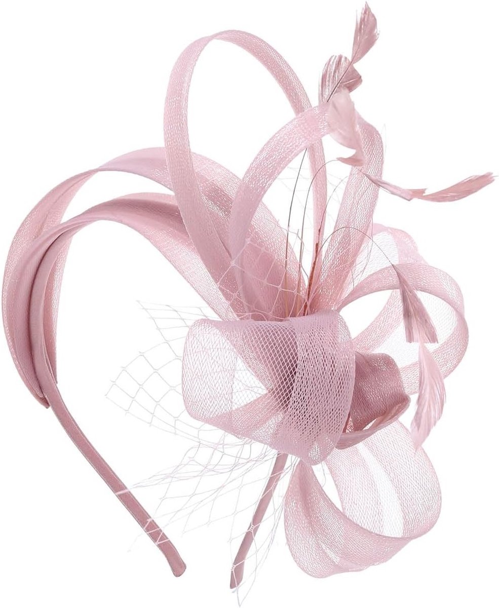 Roze Bruidshoofdband met Veer Haaraccessoire voor Dames