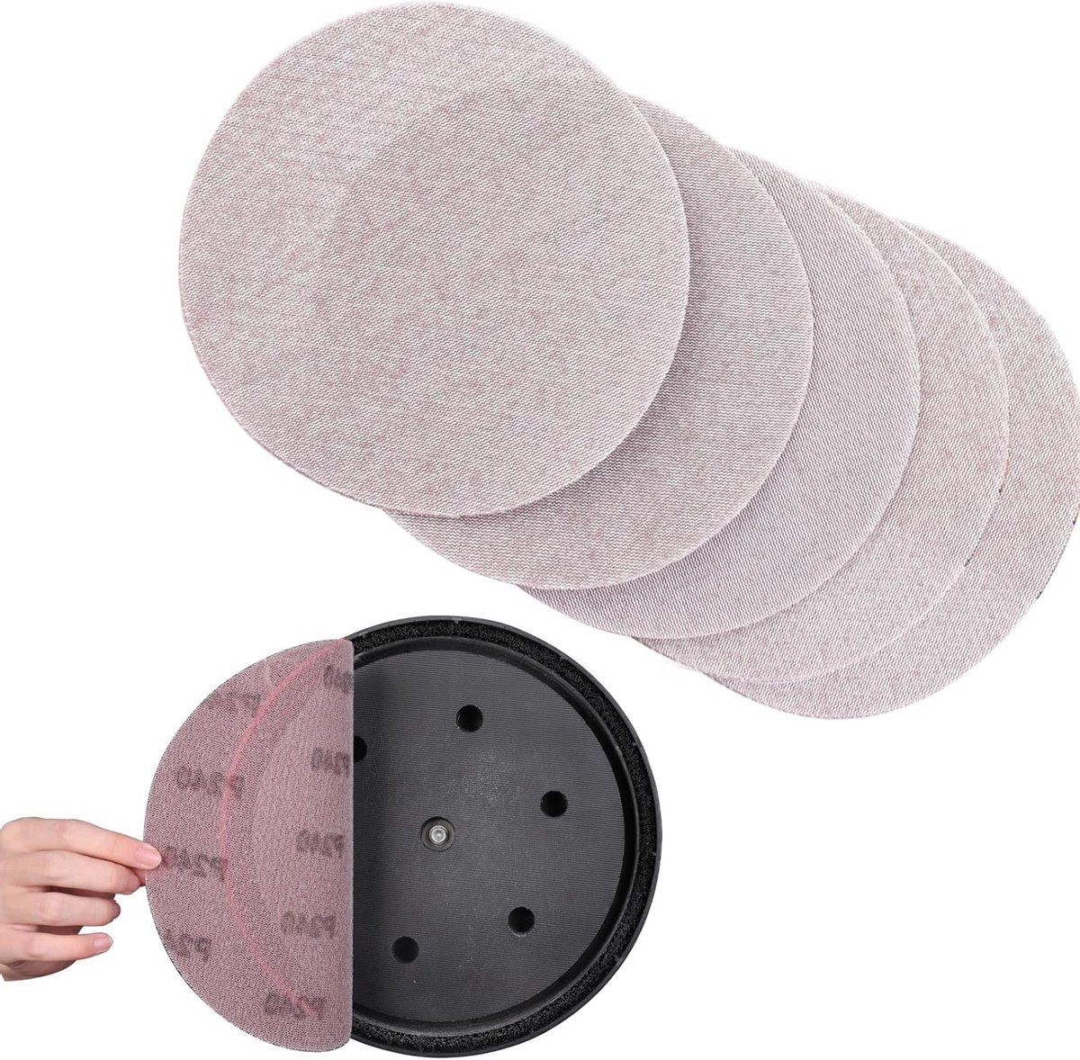 25 stuks schuurpapier, 225 mm schuurdiscs, korrel 240 voor excentrische schuurmachine, perfect voor houtbewerking en afwerking