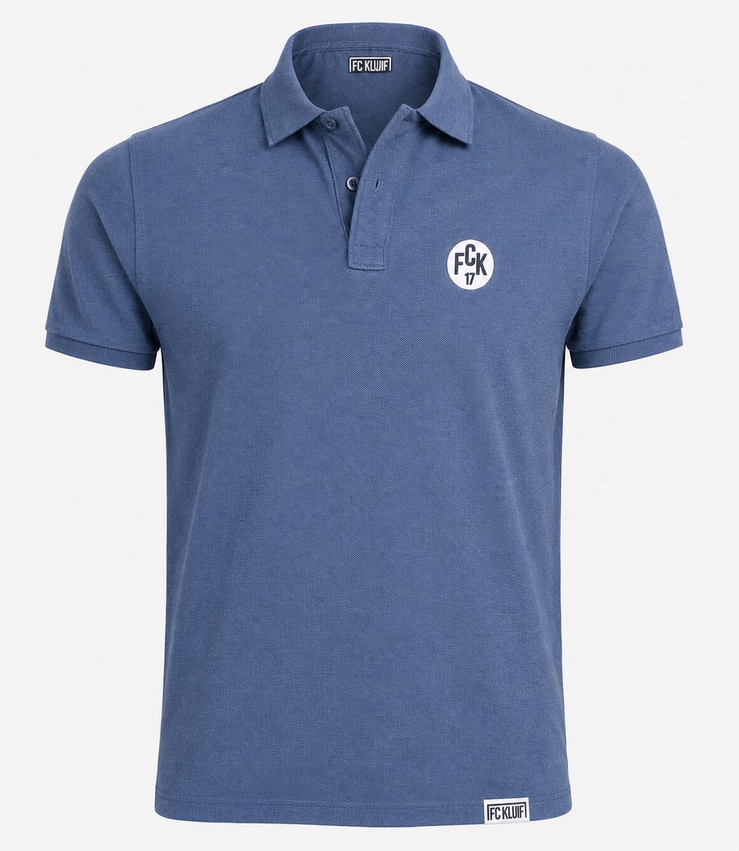 FC Kluif - Luxe Voetbal Polo FCK - Blauw - Maat XXL- Regular fit