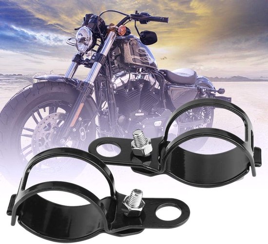 Motorfiets Beugels - Verlichting Houder - Voorvork Montage - Verstelbaar 30-45mm - Set van 2 - Zwart — afbeelding 3