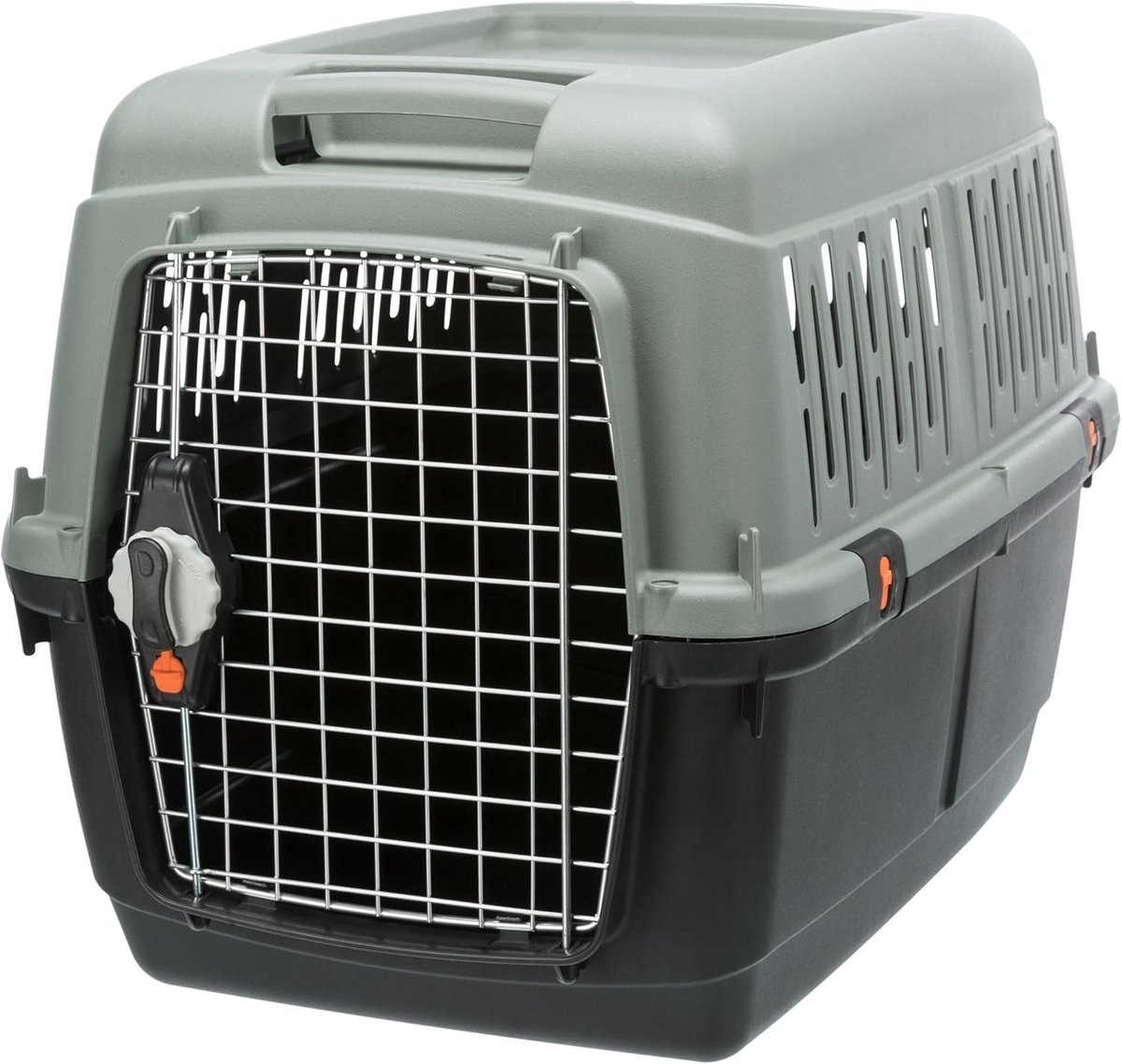 Transportbox Huisdier - Reismand Kat Hond - Veilig Vervoer - IATA Goedgekeurd - 50x51x70 cm - Antraciet Grijs Groen