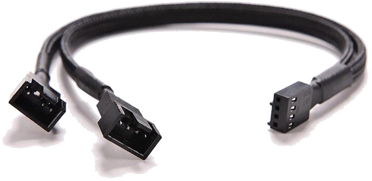 CLUTCHR - 4-Pin PWM Dual Fan Splitter Kabel 2-Way – 27cm – 1 naar 2 PC Fan Adapter – 4-Pin naar 4/3-Pin – Gevlochten Sleeve – Zwart