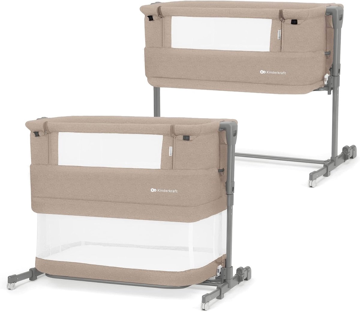 Babybedje 3-in-1 - Bijzetbed wieg - Samen slapen - In hoogte verstelbaar - 72 x 100 x 81 cm - Beige
