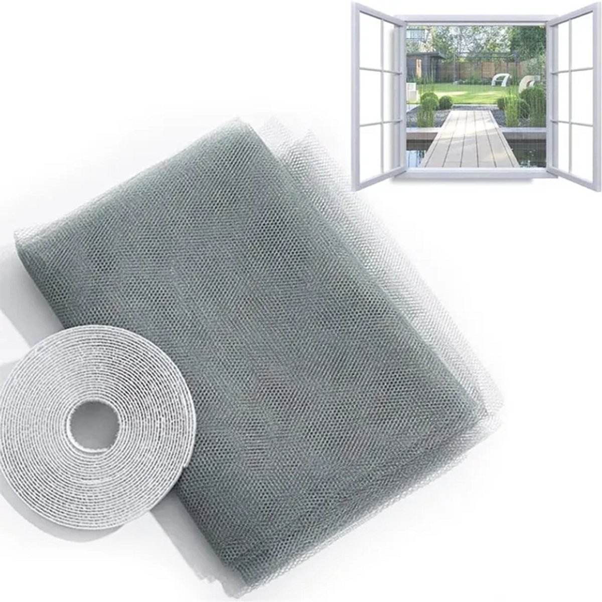 1 Stuk Raamhor - 150 X 200 Cm - Horrengaas Raam - Gaas - Horrengaas Met Velcro Klittenband