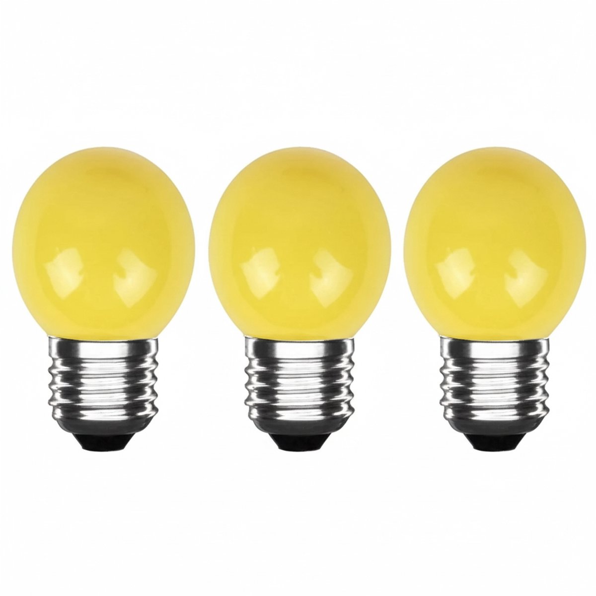 LED Kogellamp E27 Geel - 300 lumen - 3W - IP20 - G45 - 230V - 3 stuks