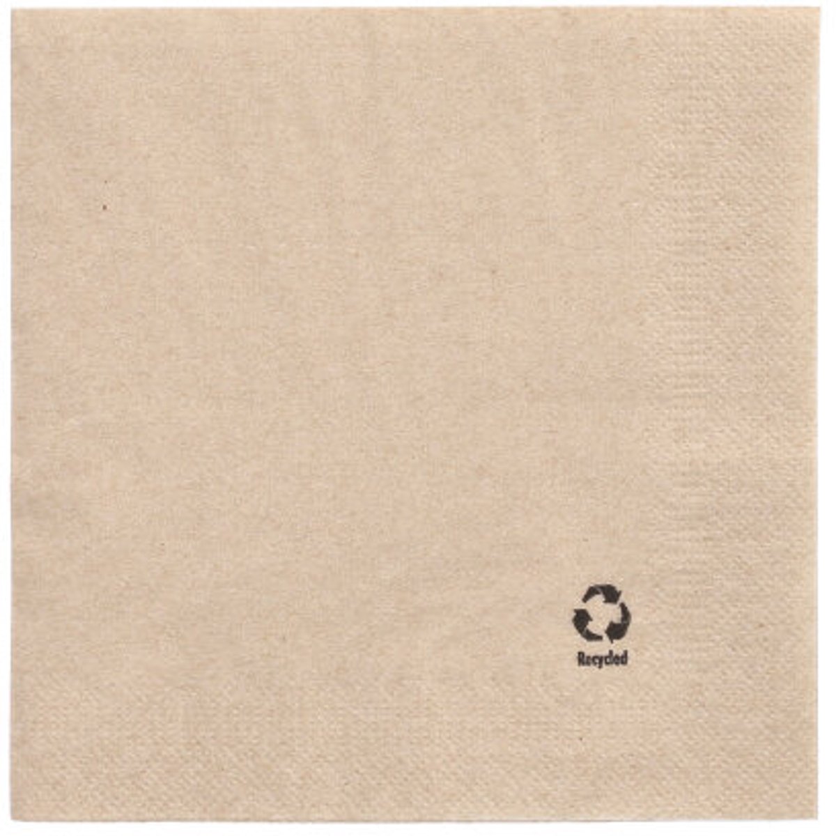 8x 250 Servetten 2-laags 1/4 vouw 33 cm x 33 cm natuur gemaakt van gerecycled papier