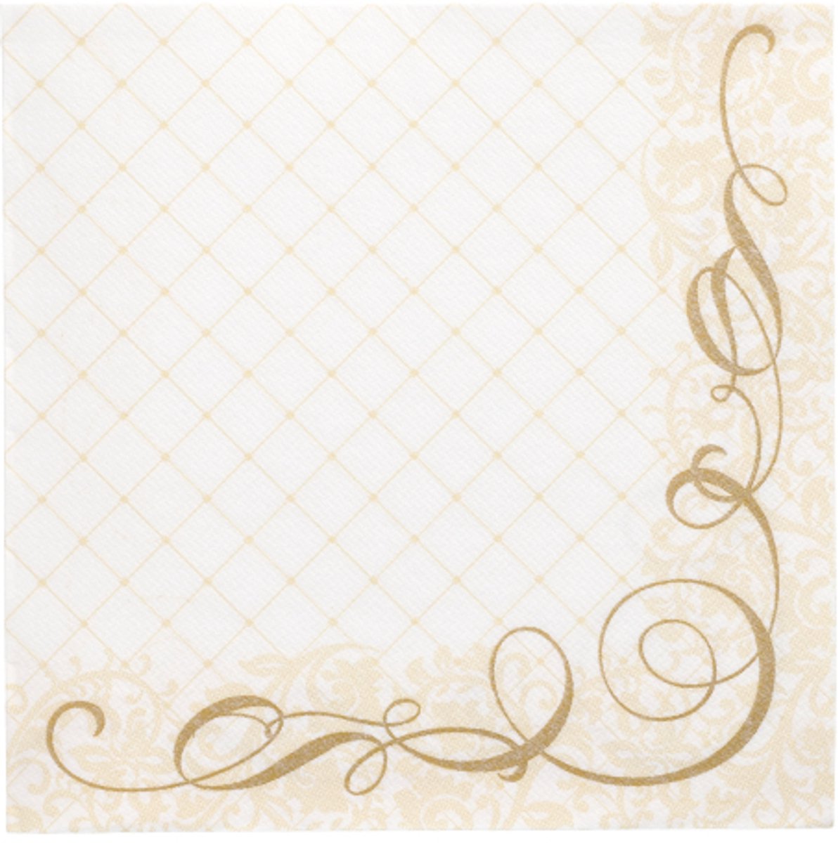 5x 50 Servetten ROYAL Collection 1/4 vouw 40 cm x 40 cm goud Megan