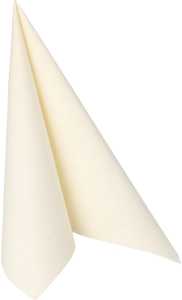 5x 50 Servetten ROYAL Collection 1/4 vouw 40 cm x 40 cm champagne met papierverpakking