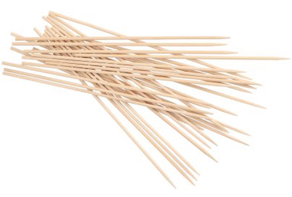 14x 1000 Sjasliekstokjes hout pure Ø 3 mm · 20 cm