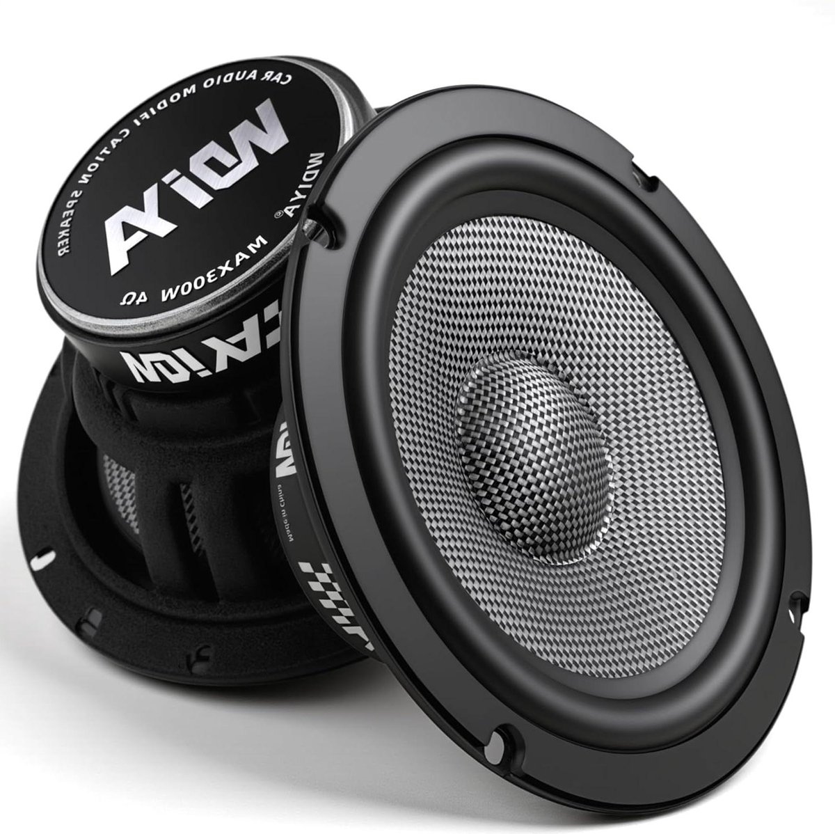 Autoluidsprekers 6.5 inch - Middenkanaal luidsprekers - Auto audio upgrade - Koolstofvezel conus - 6.5 inch - Zwart