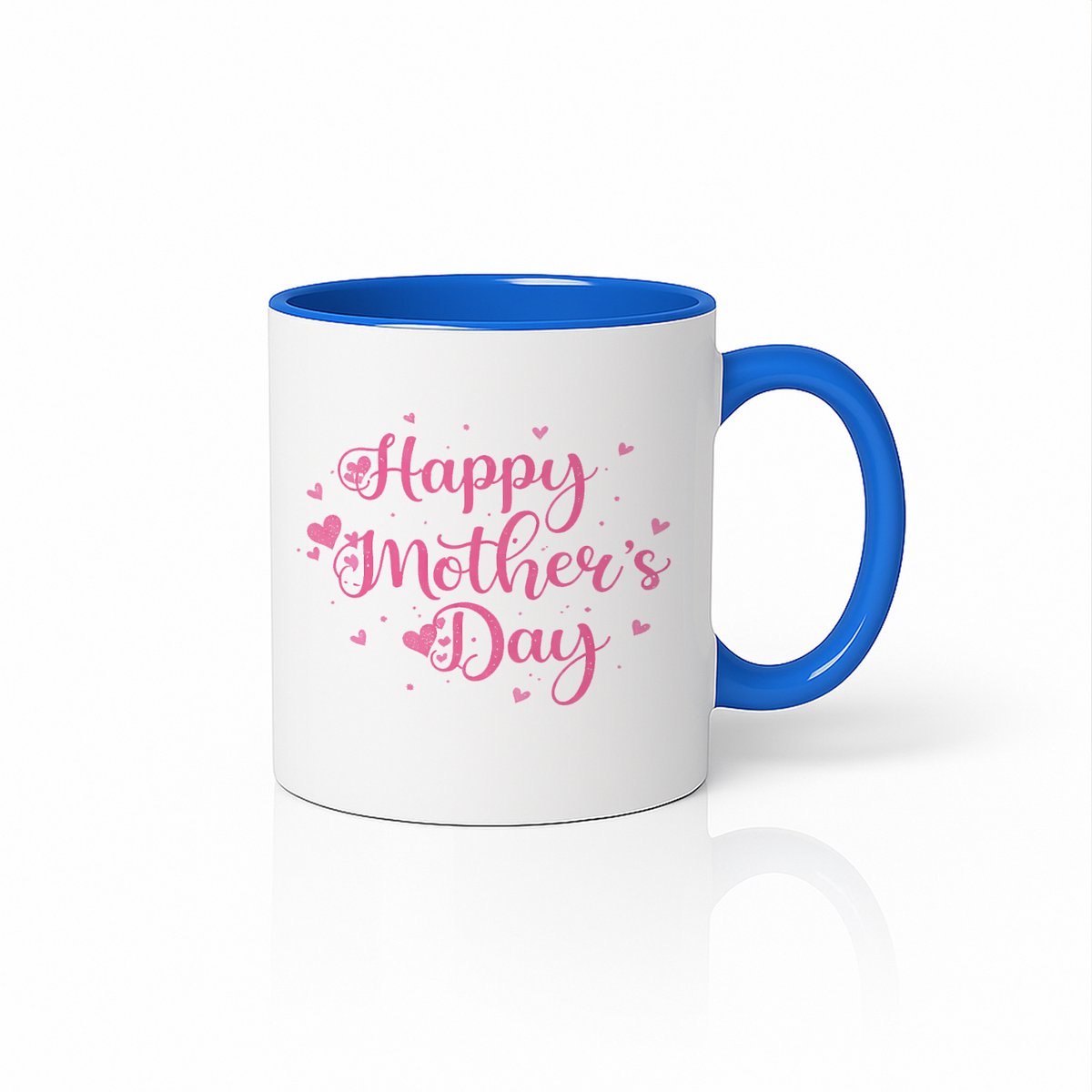Speciaal Moederdag Cadeau - Happy Mother's Day - Decoratieve Mok - Blauw & Wit