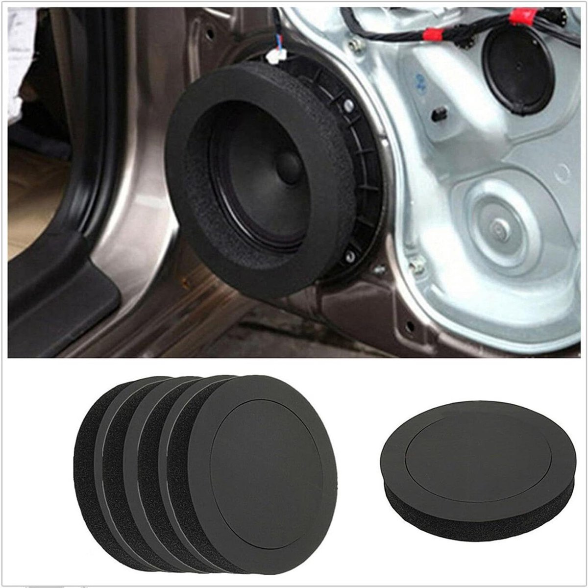 Universele Luidspreker Ringen - Geluiddichte Pads - Verbeteren Geluidskwaliteit - Zachte Duurzame Schuim - 19.5 cm Diameter - Zwart