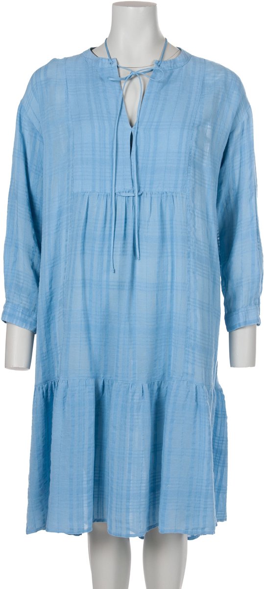 120% Lino - Jurk - Blauw - S (36)